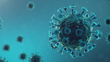 Fototapeta Młodzieżowe - Coronavirus outbreak. Pathogen affecting the respiratory tract. COVID-19 infection. Concept of a pandemic, viral infection. Coronavirus inside a human. Viral infection, 3D illustration