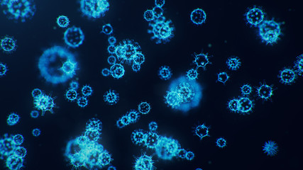 Wall Mural - chinese pathogen called coronavirus or covid-19, as a type of flu. outbreak of coronavirus, which le