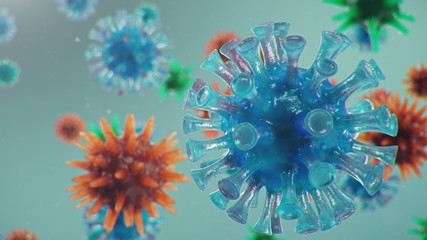 Wall Mural - coronavirus outbreak. pathogen affecting the respiratory tract. covid-19 infection. concept of a pan
