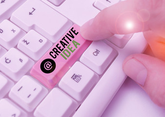 Poster - Writing note showing Creative Idea. Business concept for the overarching concept that captures audience interest