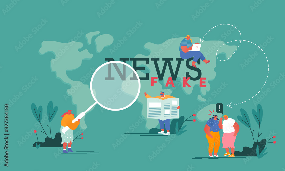 Fake News, Gossips Concept. People Reading Newspapers and Social Media ...