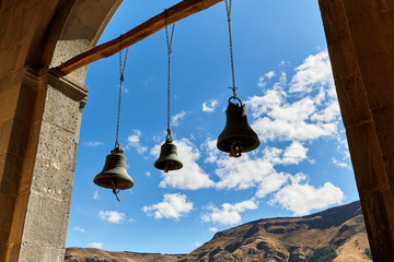 Wall Mural - old bells on sky background