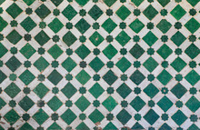 Green And White Mosaic Of Ceramic Tiles