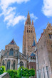 Bruges, Belgium, Church of Our Lady under a clear sky. Hero view