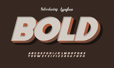 Fototapete - vector of bold modern font and alphabet