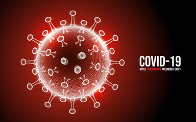 Coronavirus disease COVID-19 infection medical isolated. China pathogen respiratory influenza covid virus cells. New official name for Coronavirus disease named COVID-19, vector illustration