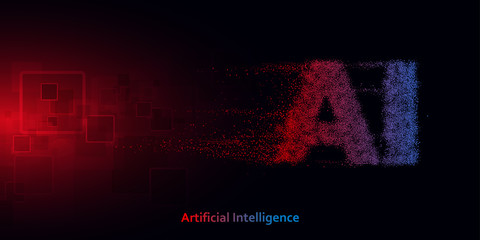 Poster - Artificial Intelligence.Big data learning. Abstract global technology. Futuristic virtual technology background.Vector illustration