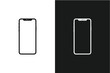 © Graficriver - Smartphone mockup. İphone X frameless smartphone mockup with white screen. Isolated on white and black background. Vector illustration