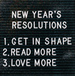 © RooM The Agency - New Year's Resolutions on a letterboard