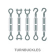 turnbuckles flat icon on white transparent background. You can be used black ant icon for several purposes.	