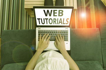 Poster - Conceptual hand writing showing Web Tutorials. Concept meaning Self study activity aimed to teach a specific learning outcome
