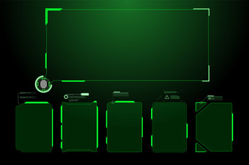 Poster - Futuristic Vector HUD Interface Screen Design. Digital callouts titles. HUD UI GUI futuristic user interface screen elements set. High tech screen for video game. Sci-fi concept design.
