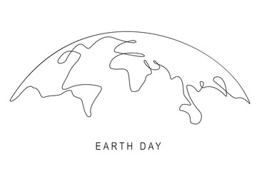 Earth Day concept, world map outline – stock vector