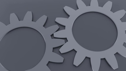 Poster - gears on GREY background, SEAMLESS LOOP ANIMATION