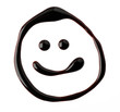© yuriygolub - Happy smile painted with chocolate syrup, isolated on white background