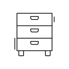 Poster - Filling cabinet icon. Simple line, outline vector elements of office tool icons for ui and ux, website or mobile application