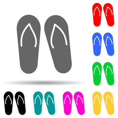 Poster - slippers multi color style icon. Simple glyph, flat vector of spa icons for ui and ux, website or mobile application