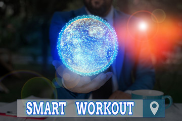 Poster - Word writing text Smart Workout. Business photo showcasing set a goal that maps out exactly what need to do in being fit Elements of this image furnished by NASA