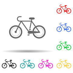 Poster - a bike multi color style icon. Simple glyph, flat vector of sport icons for ui and ux, website or mobile application