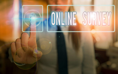 Poster - Handwriting text Online Survey. Conceptual photo type of assessment that is conducted via the Internet
