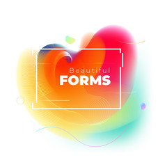 Wall Mural - Liquid Abstract Vector Shape for Background Design. Fluid Dynamic Graphic Element for Modern Banner, Poster, Flyer or Presentation Template with Line Pattern. Color Flow Frame illustration.