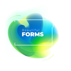 Wall Mural - Liquid Abstract Vector Shape for Background Design. Fluid Dynamic Graphic Element for Modern Banner, Poster, Flyer or Presentation Template with Line Pattern. Color Flow Frame illustration.