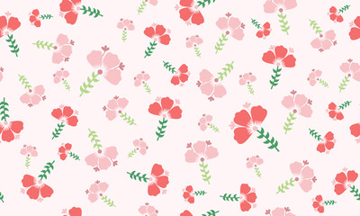 Sticker - Elegant design of rose flower for spring, with leaf and floral pattern background design.