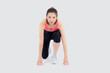 © NT_studio - beautiful young asian woman slim start running isolated on white background, asia girl is confident workout cardio with run for strong, female ready to exercise, activity for health concept.