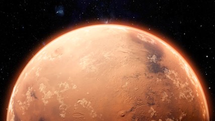 Wall Mural - orbiting planet mars. high quality 4k cg animation.