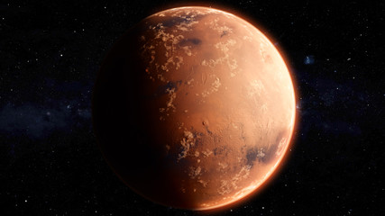 Wall Mural - orbiting planet mars. high quality 3d illustration