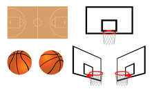 Illustration Of Basketball And Goal