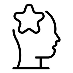 Poster - Star head winner icon. Outline star head winner vector icon for web design isolated on white background