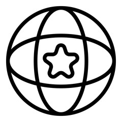 Poster - Global star excellence icon. Outline global star excellence vector icon for web design isolated on white background