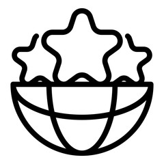 Poster - Global star target icon. Outline global star target vector icon for web design isolated on white background