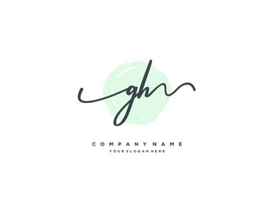 GH initial letter elegant handwriting logo collection