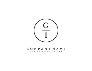 GI initial letter elegant handwriting logo collection