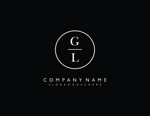 GL initial letter elegant handwriting logo collection