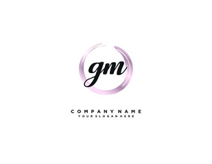 GM initial letter elegant handwriting logo collection