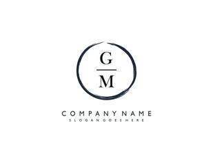 GM initial letter elegant handwriting logo collection