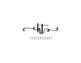 HT initial letter elegant handwriting logo collection