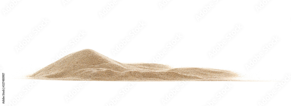 pile desert sand isolated on white background