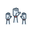 © WEBTECHOPS - Color illustration icon for hands
