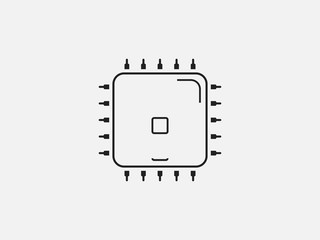 Fototapete - Cpu, processor icon. Vector illustration, flat design.