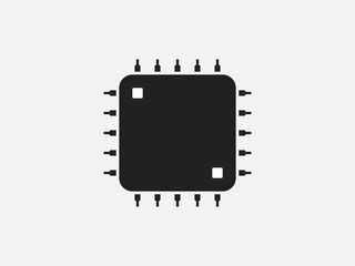 Fototapete - Cpu, processor icon. Vector illustration, flat design.