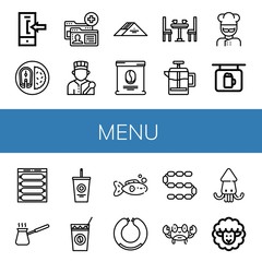 Sticker - menu simple icons set