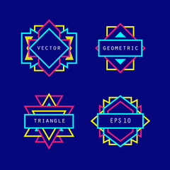 Wall Mural - art deco badge modern geometric logo design vector