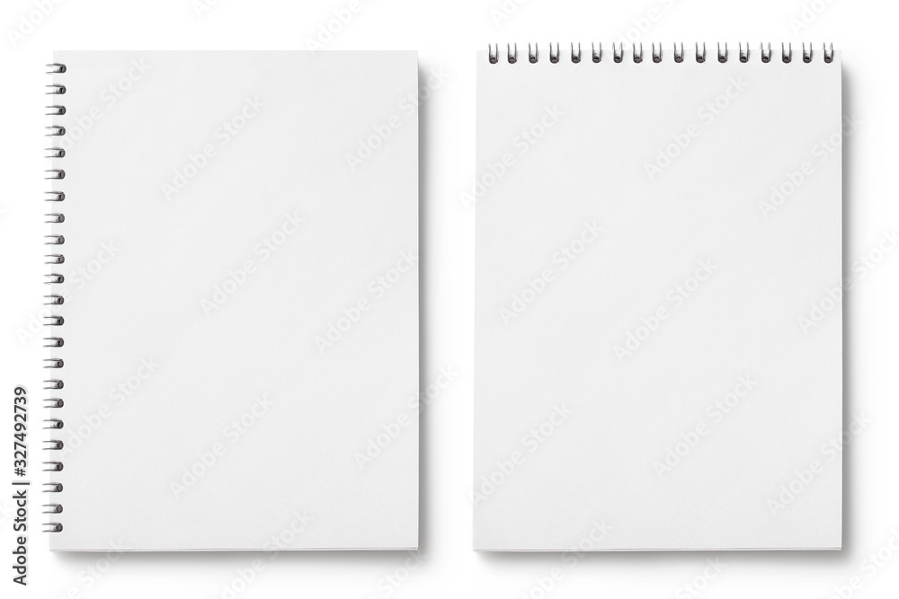 Set of blank notepads, isolated on white background - obrazy, fototapety, plakaty 