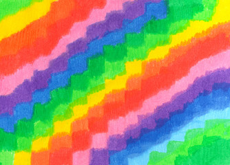 Naklejka na meble Hand painted rainbow texture. Colorful overlay. Abstract creative textured background for poster, banner, cards, scrapbook. Decorative surface.