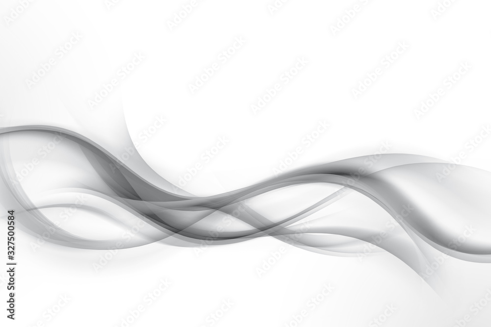 Awesome white and grey waves background. Futuristic motion lines backdrop. Business cards design. - obrazy, fototapety, plakaty 