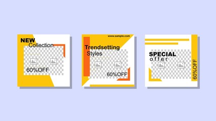Wall Mural -  Post Template Social Media Banners for Digital Marketing. Promotion Brand Fashion. Stories.vector design